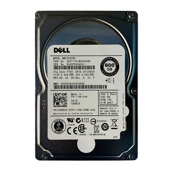 05R6CX Dell 600GB 6Gb/s SAS 10000 2.5-Inch Hard Drive
