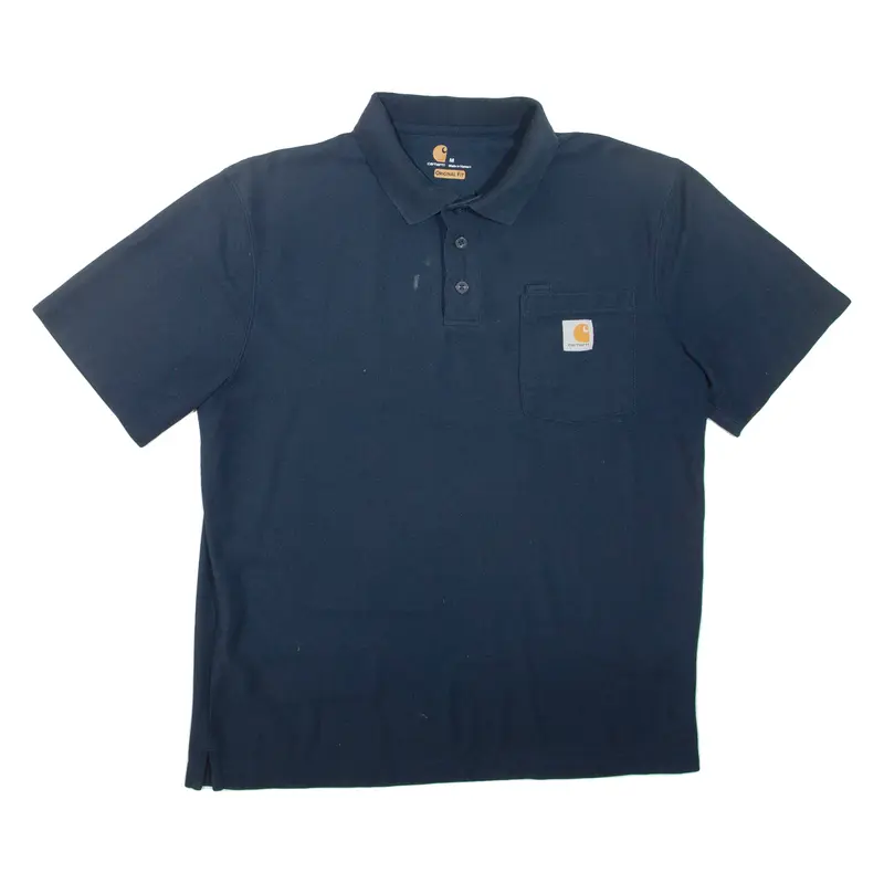 CARHARTT Mens Polo Shirt Blue M