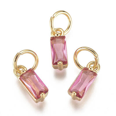 Brass Micro Pave Cubic Zirconia Charms