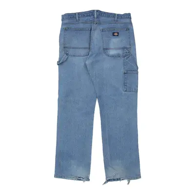 Dickies Carpenter Trousers - 38W 32L Blue Cotton