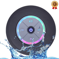 Waterproof Speaker, Portable Wireless Speaker with Suction Cup, USB Rechargeable Black Speaker, Wireless Version Life for Par...