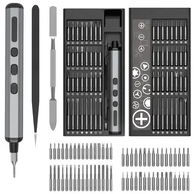 68 In 1 Electric Screwdriver Set Precision Screwdriver Set With 64 Magnetic Bits, Rechargeable 2 Gears Torque Power Screwdriv...