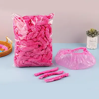 Bathdisposable Shower Caps (100pcs), Solid Color Waterproof Shower Caps, Bathroom Accessories Shower Caps for Women & Men, Ba...