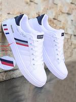 Men's Fashionable Letter Label Design Lace Up Low Top Sneakers, Casual Comfortable Sports Casual Sneakers for Outdoor Walking...
