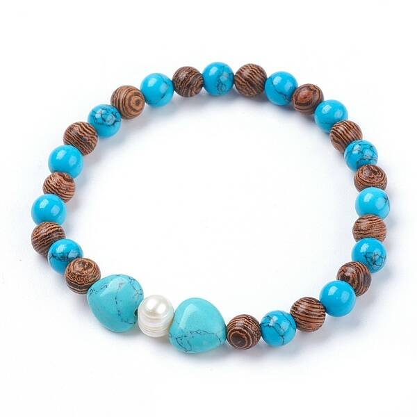 Synthetic Turquoise(Dyed) Stretch Bracelets