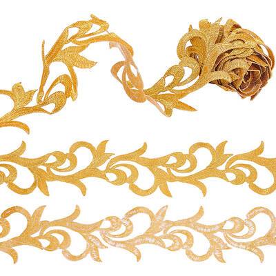 2M Floral Embroidery Iron on/Sew on Polyester Ribbon Patches