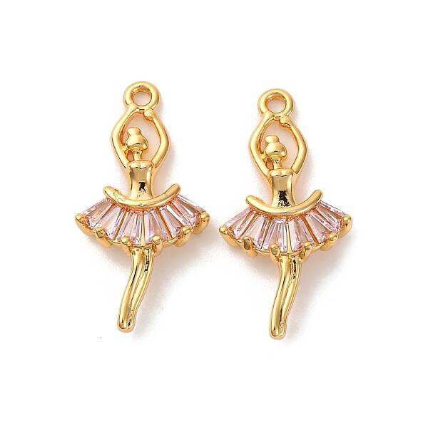 Brass Micro Pave Cubic Zirconia Pendants