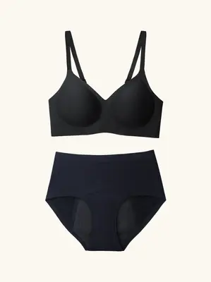 Selene Black Bra & Panty Bundle Set | Bundle Type: 1 Bra and 1 Celeste Blue Daywear Panty | Bra Size: S - 75C 80B 85A (Asian)...