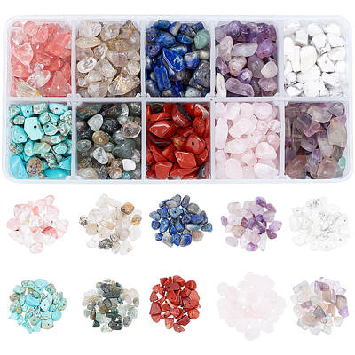 Natural & Synthetic Mixed Gemstone Beads