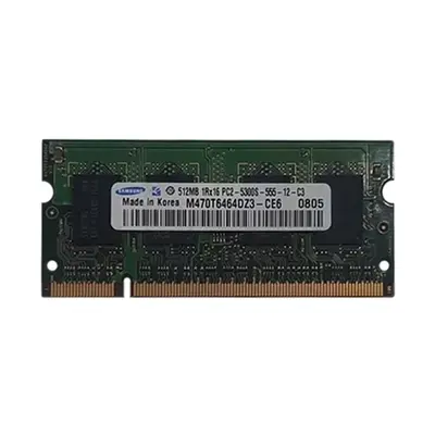 Samsung M470T6464DZ3-CE6 | 512MB DDR2-667MHz PC2-5300 Non-ECC Unbuffered SODIMM CL5 1Rx8 1.8V 200-Pin Memory Module