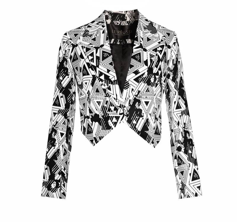 Amour Geometric Blazer | Size: Medium | Color: Black/White