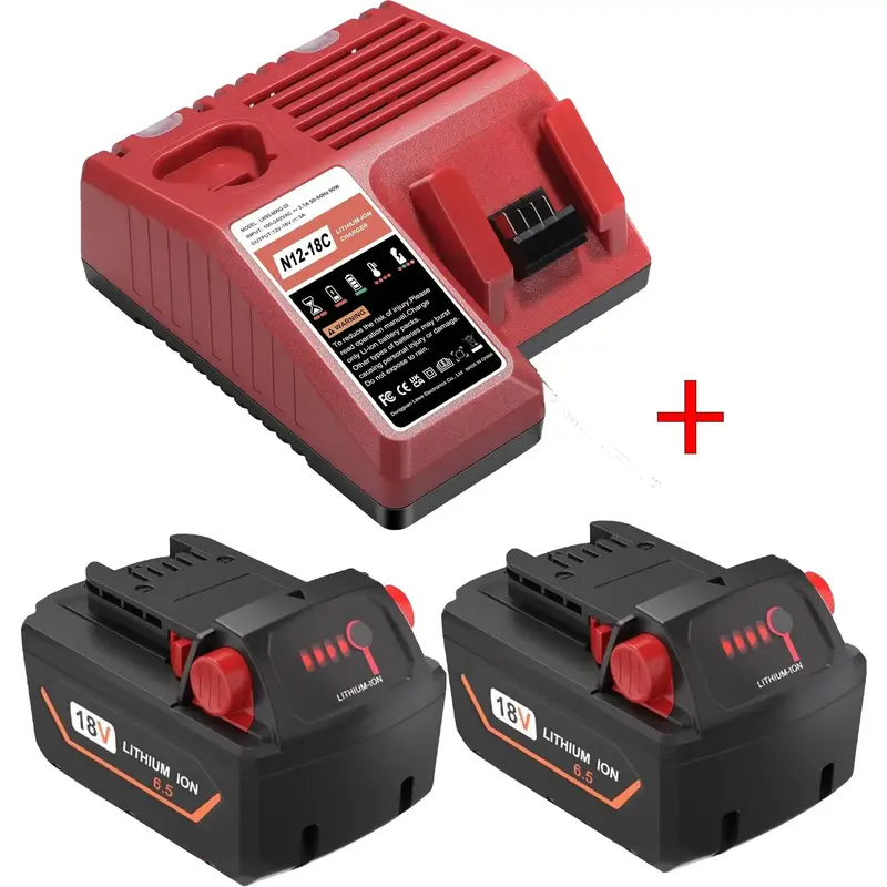 JYJZPB 2 Pack 6.5Ah ΛΛ18 Batteries for Milwaukee ΛΛ18 Battery Lithium High Output 48-11-1850 48-11-1862 48-11-1840 48-11-...
