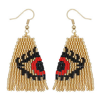 Glass Seed Beaded Dangle Earrings