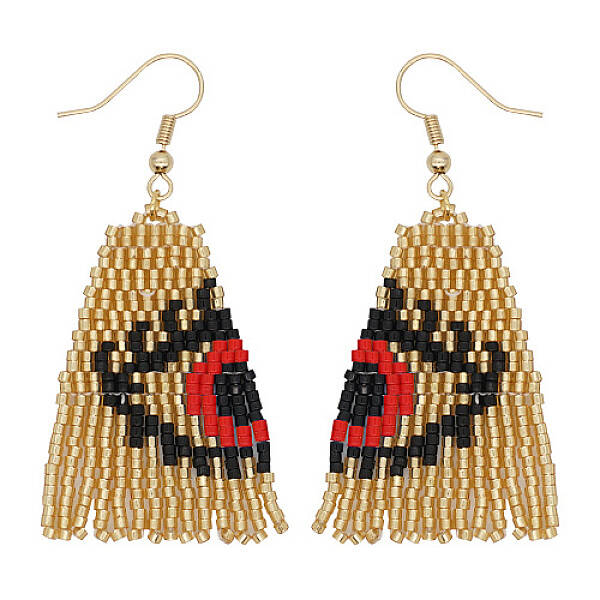 Glass Seed Beaded Dangle Earrings