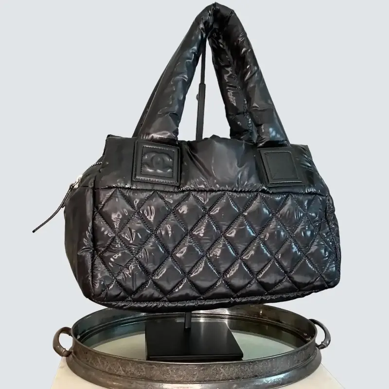 Pre-owned CHANEL Nylon Top Handle Coco Cocoon Quilted Bag