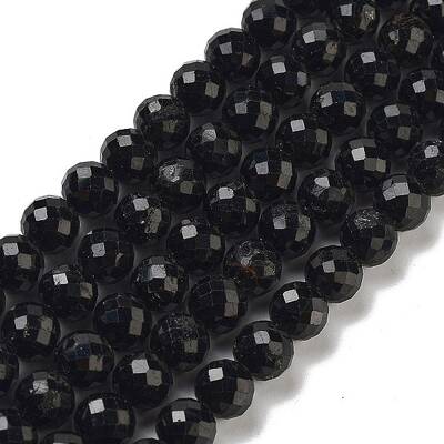 Natural Black Tourmaline Beads Strands