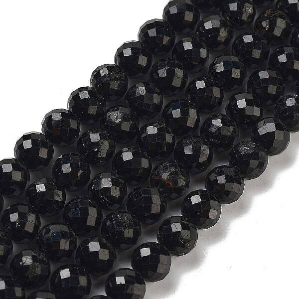 Natural Black Tourmaline Beads Strands