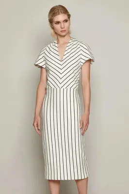 Camille Dress (White and Black) | size: 6XL