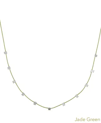 Hilo Necklace | Metal Color: Silver | Color: Jade Green