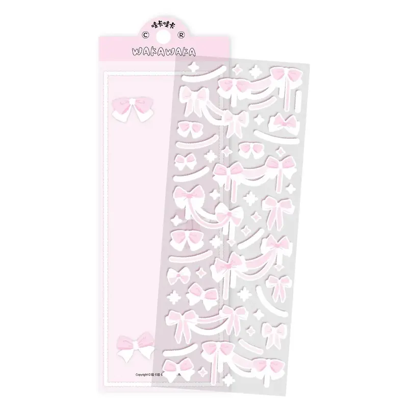 Bowknot Pattern Sticker, Self Adhesive Decorative Stickers, DIY Stickers for Water Bottle, Laptop, Phone Case, Scrapbooking &...