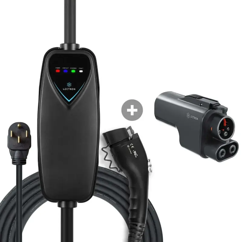 Lectron Portable Level 2 J1772 EV Charger + Tesla Supercharger (NACS) to CCS Adapter Bundle (Charger: 40A / 240V / NEMA 14-50...