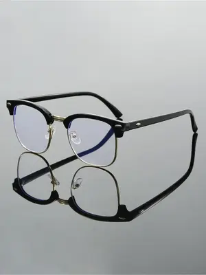 Simple Full Frame Square Anti-blue Light Eyeglasses, Basic Fashion Eyeglasses for Women & Men, Fashion Eyeglasses for Work, D...