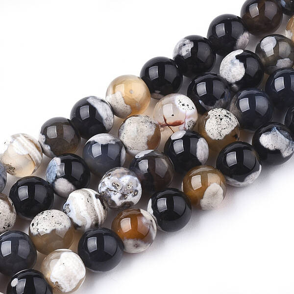 Natural Fire Crackle Agate Beads Strands