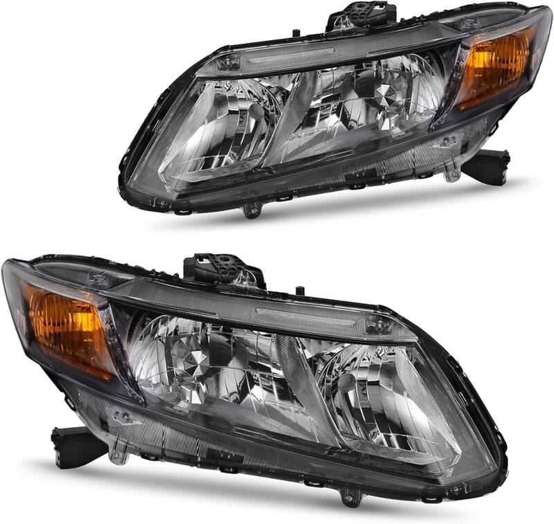 YITAMOTOR® Headlight Assembly Compatible with 2012 2013 2014 2015 civic (Sedan 4-Door Model) / 12-13 Civic (Coupe 2-Door Mod...