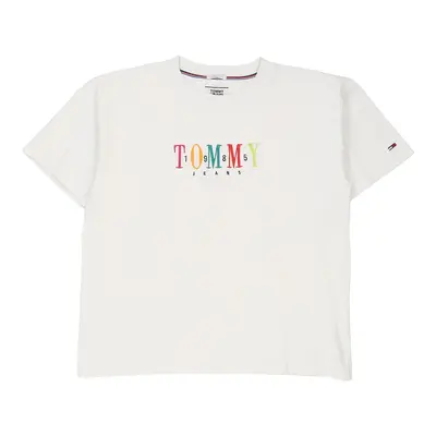 Tommy Jeans Spellout T-Shirt - Small White Cotton
