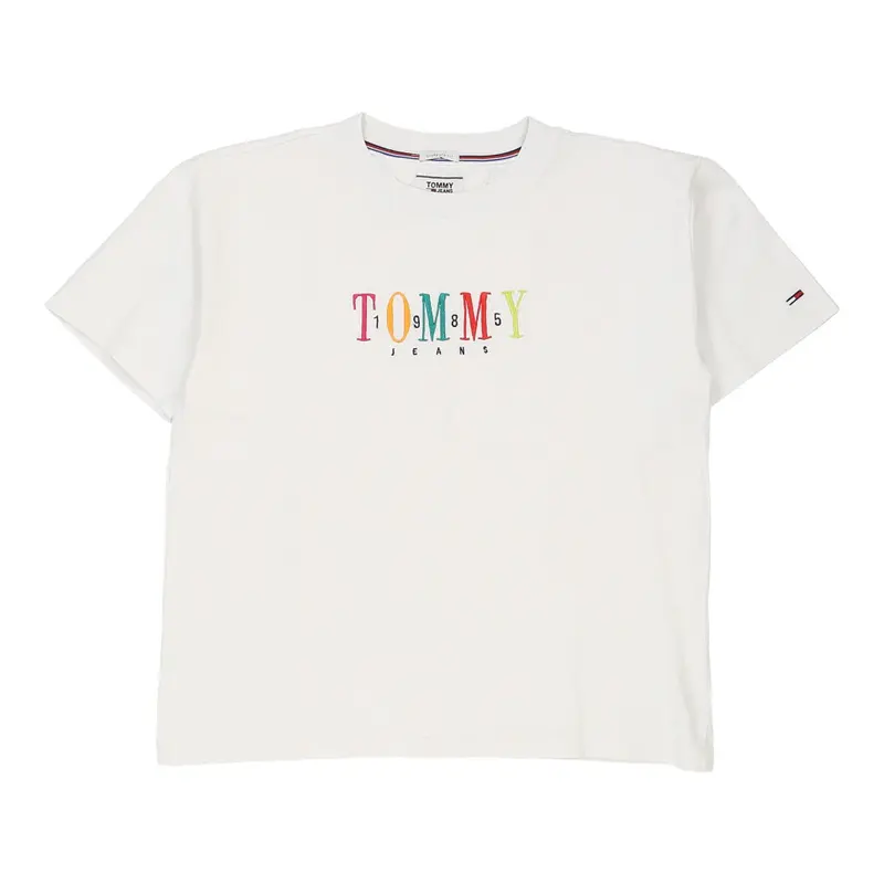 Tommy Jeans Spellout T-Shirt - Small White Cotton