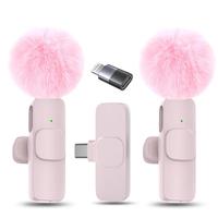 Professional Wireless Lavalier Microphone, USB Rechargeable Wireless Microphone, Plug-Play Lapel Mic for Video Recording, Tea...