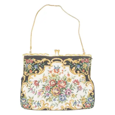 Womens Clutch Bag Black 90s Floral