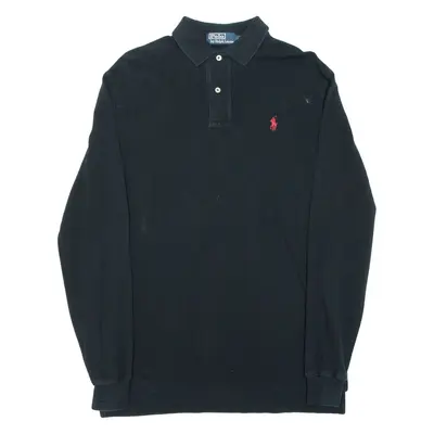 POLO RALPH LAUREN Mens Polo Shirt Black Long Sleeve S