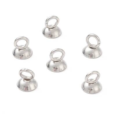 201 Stainless Steel Bead Cap Pendant Bails