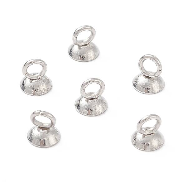 201 Stainless Steel Bead Cap Pendant Bails