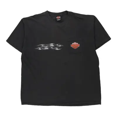 Laramie, Wyoming Harley Davidson Graphic T-Shirt - 2XL Black Cotton