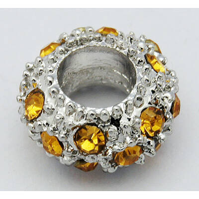 Alloy Rhinestone European Beads