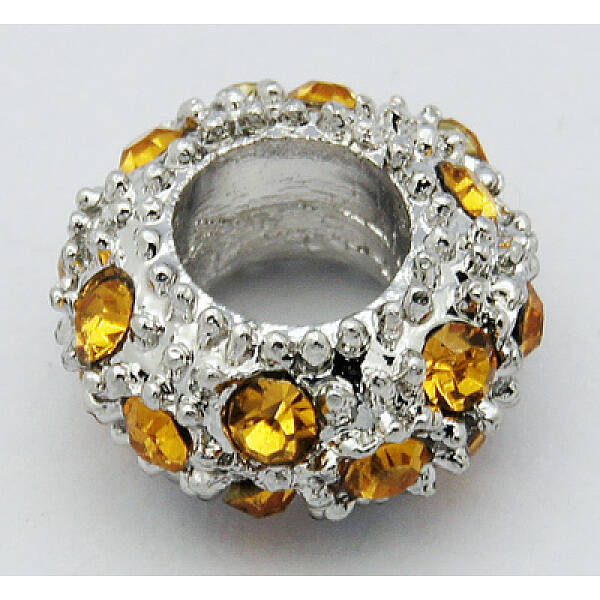 Alloy Rhinestone European Beads