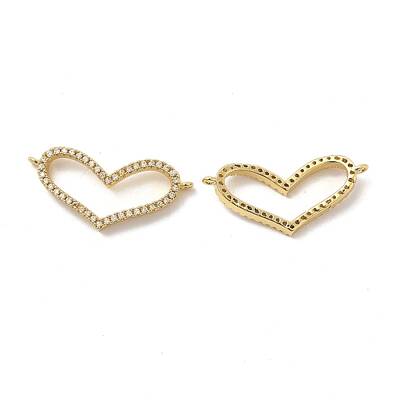 Brass Micro Pave Clear Cubic Zirconia Connector Charms