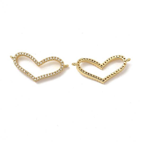 Brass Micro Pave Clear Cubic Zirconia Connector Charms