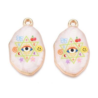 Printed Rack Plating Alloy Enamel Pendants