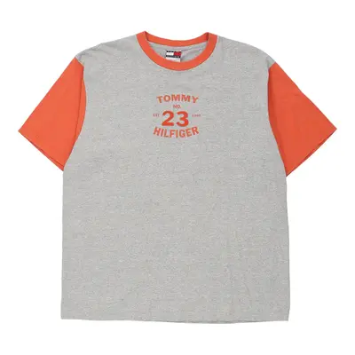 Tommy Hilfiger Spellout T-Shirt - XL Grey Cotton