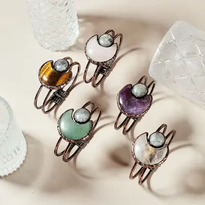 Sun and Moon Retro Bracelet, balanced energy, infinite creation, release and rebirth Natural crystal Healing Energy for Spiri...