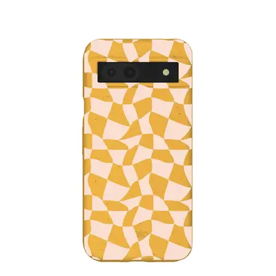 Honey Wavy Checkers Google Pixel 8a Case