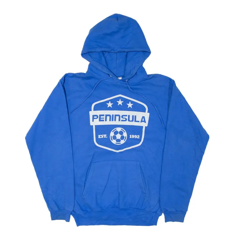 C PORT AND COMPANY Peninsula Football Hoodie Blue Pullover Mens S
