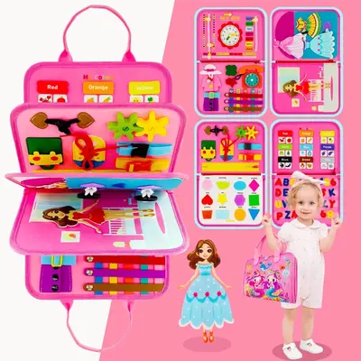 Montessori Busy Board for Toddlers Ages 1-6 – Educational Travel Toy for Fine Motor Skills, Sensory Learning & Preschool Ac...