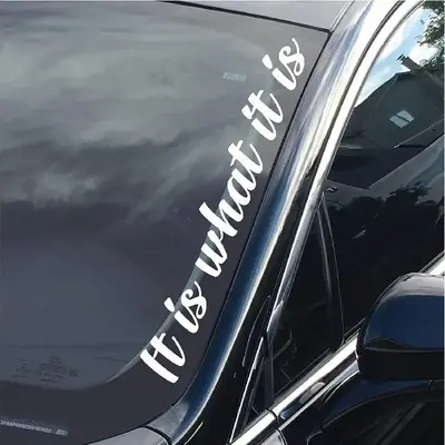 Creative Car Sticker, It Is What It Is Lettering Car Decal, Suitable for Sticking on Windshields, Window Banners, Holiday Gif...
