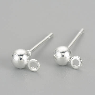 Iron Ball Stud Earring Findings