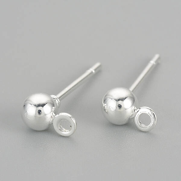 Iron Ball Stud Earring Findings