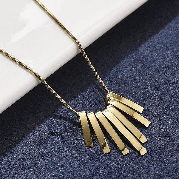304 Stainless Steel Tassel Pendant Necklaces